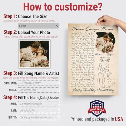 H-DEWALL Customized Song Lyrics Poster Family Portrait Gifts For