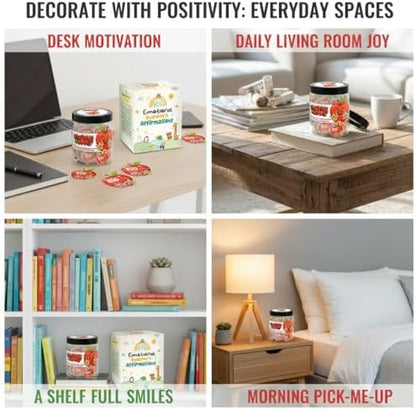 Positive Apple Jar with 60 Daily Affirmation Cards, Emotional Support