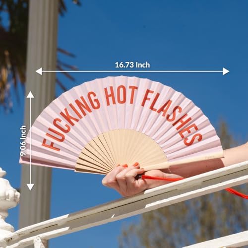 Fisura – Original Folding Fan with Message “Hot Flashes”. Handheld