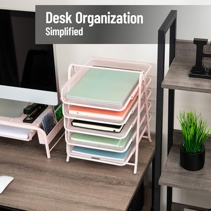Mind Reader 5-Tier Paper Tray Organizer, Vertical Desktop File Storage