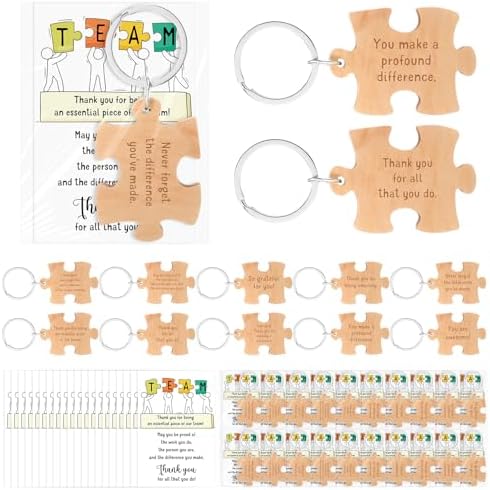 Team Employee Gifts Appreciation Thank You Wooden Puzzle Piece
