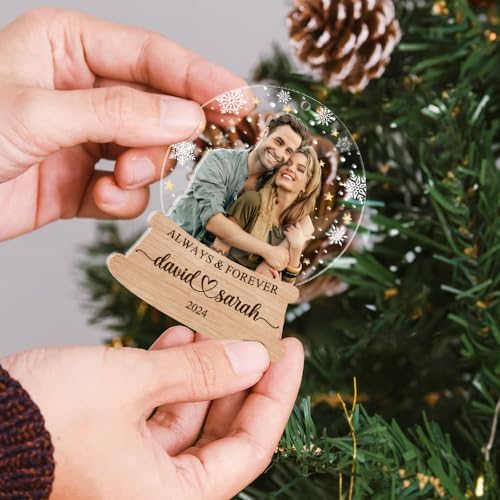 Custom Your Couple Photo Acrylic Ornament - Valentine's Day Gift for