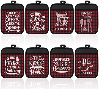 Bencailor 8 Pcs Christmas Pot Holders for Kitchen Hot Pad with Pocket