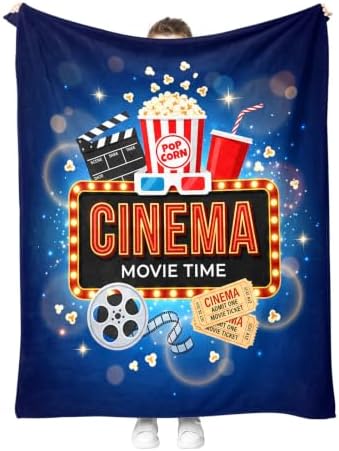 Movie Theater Popcorn Blanket Cinema Gifts for Men Women Boys Adults