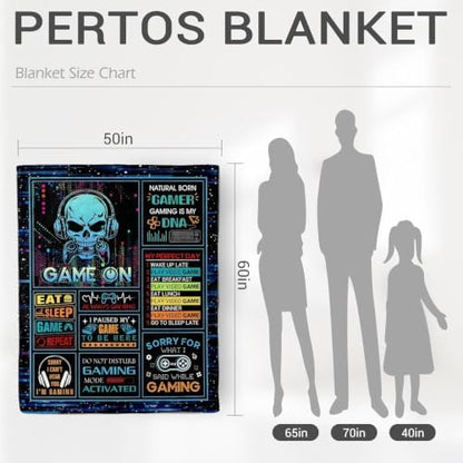 Jekeno Gaming Gifts for Teen Boys, Video Game Throw Blanket 80"x60"