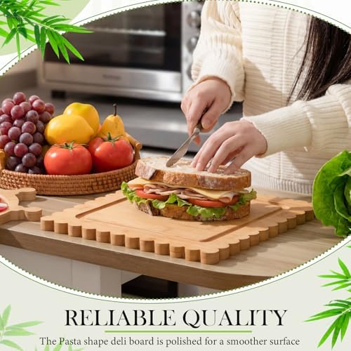 Briwooody Bamboo Scalloped Cutting Boards Pasta Shaped Charcuterie