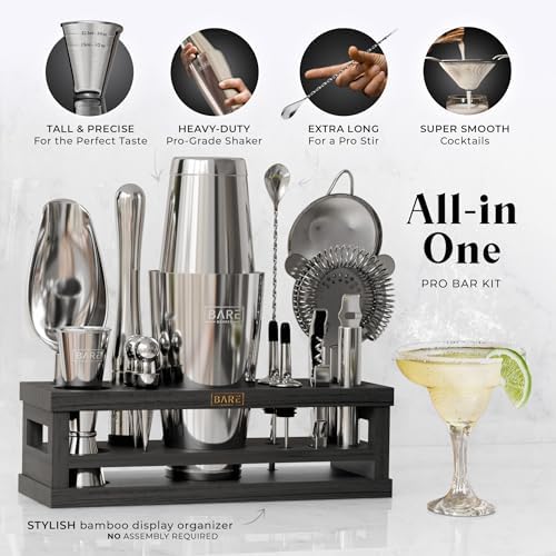 BARE BARREL® Mixology Bartender Kit Bar Set | 16-Piece Cocktail Shaker