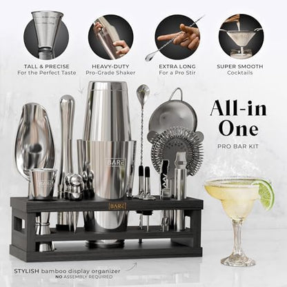 BARE BARREL® Mixology Bartender Kit Bar Set | 16-Piece Cocktail Shaker