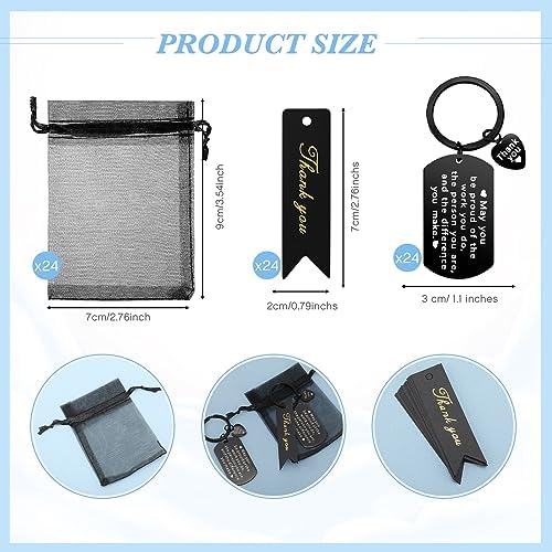 Yinkin 72 Pcs Thank You Keychains Bulk Employee Appreciation Gifts