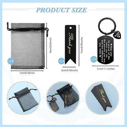 Yinkin 72 Pcs Thank You Keychains Bulk Employee Appreciation Gifts