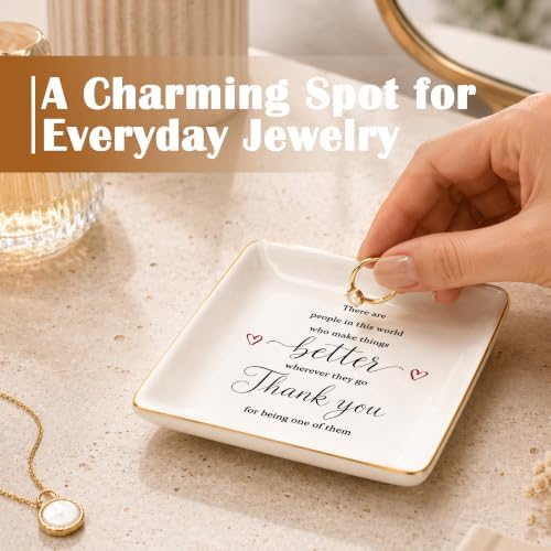 Thank You Gifts Jewelry Dish for Women Friends Teacher Coworker
