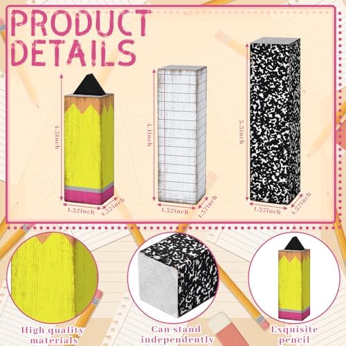 GlikCeil 3 Pcs Back to School Table Decoration Composition Notebook