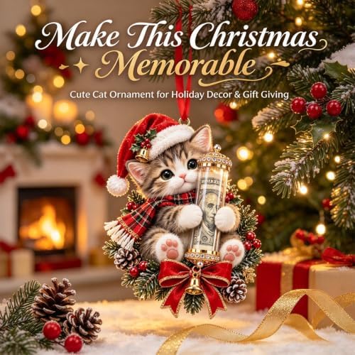 Christmas Cute Animal Cash Gift Ornament, Money Holder Hanging