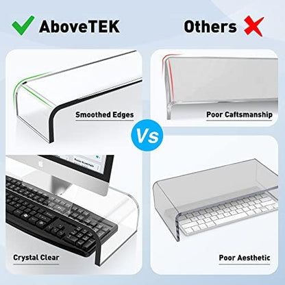 AboveTEK Acrylic Monitor Stand, Premium Large Monitor Riser 20 inch