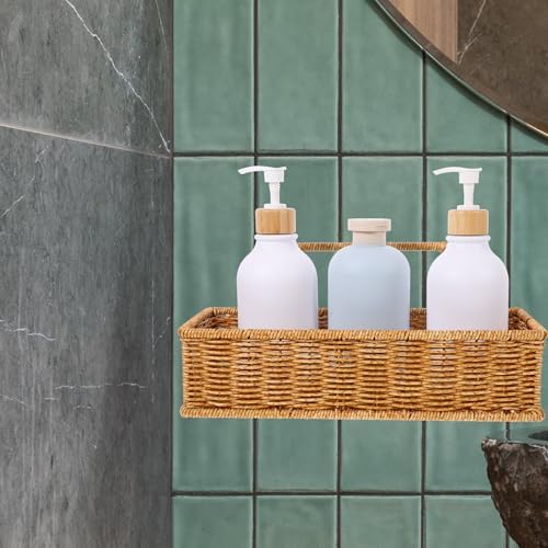 Woven Wall Hanging Storage Basket Bathroom Organizer Rustic with