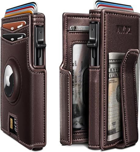 miyozi Airtag Wallet for Men,with Money Clip 10 Cards Metal Case Smart