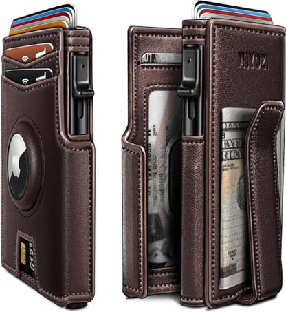 miyozi Airtag Wallet for Men,with Money Clip 10 Cards Metal Case Smart