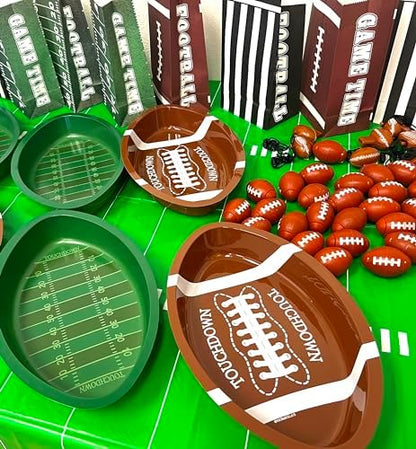 GiftExpress 10PC Plastic Football Serving Trays, Game Day Football