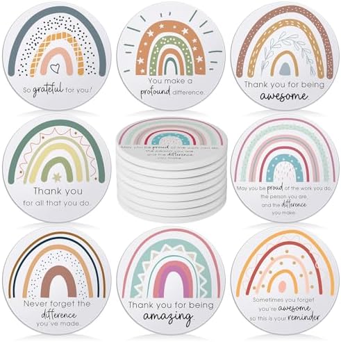 Tioncy 8 Pcs Thank You Appreciation Coasters, Ceramic Gifts, Fresh