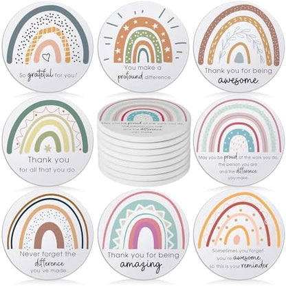 Tioncy 8 Pcs Thank You Appreciation Coasters, Ceramic Gifts, Fresh