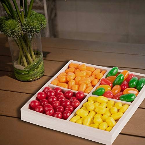 Hammont Square Wooden Trays – Sectional Divided Serving & Snack