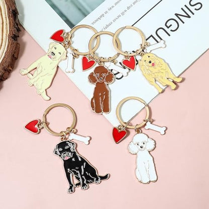 Cute Puppy Dog Keychain Golden Retriever Key Charm Keychain Pet Lover