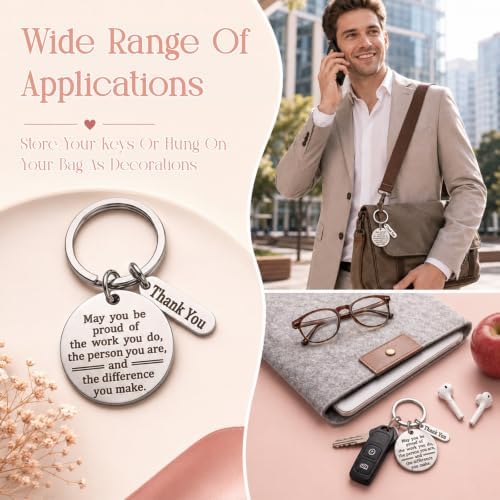 108 Pcs Employee Appreciation Gifts Bulk Thank You Keychain Set
