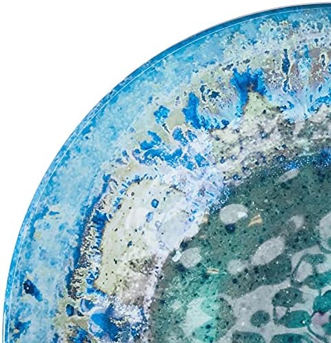 Radiance Teal 2pc Melamine Platter Set – 14" Round & 18"x13.5" Oval