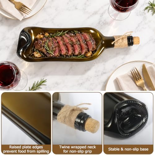 Melted Wine Bottle Serving Tray, Glass Cheese Board for Cheese and