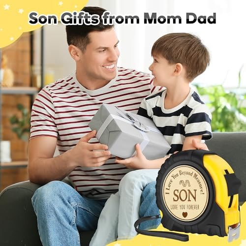 Cool Son Birthday Gifts from Mom Dad, 25 FT Tape Measure Tool