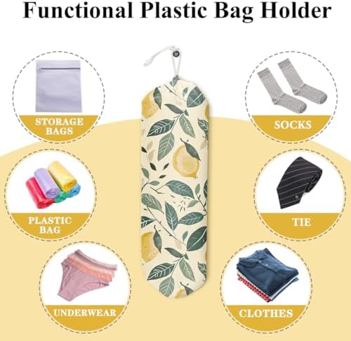 Lemon Plastic Bag Wall Organizer Holder Reusable Grocery Trash Bags
