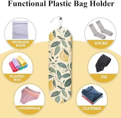 Lemon Plastic Bag Wall Organizer Holder Reusable Grocery Trash Bags
