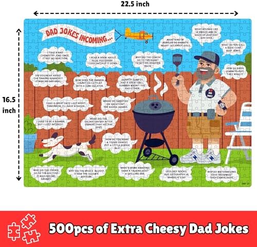 Dad Gifts - 500 Piece Dad Joke Puzzle - Jigsaw Puzzles for Adults