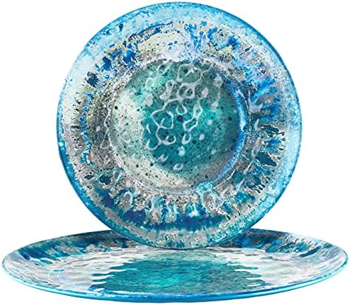 Radiance Teal 2pc Melamine Platter Set – 14" Round & 18"x13.5" Oval