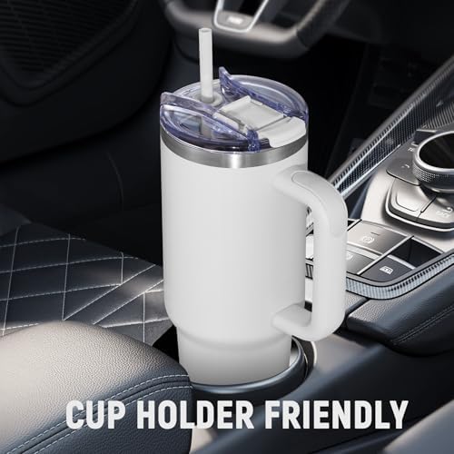 COKTIK 40 oz Tumbler With Handle and Straw, Insulated Tumbler With