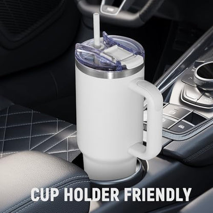COKTIK 40 oz Tumbler With Handle and Straw, Insulated Tumbler With