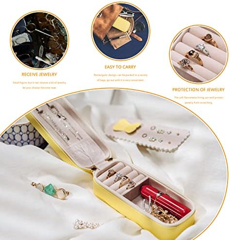Small Travel Jewelry Organizers Box for Women with PU Leather Portable