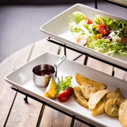 YHOSSEUN 3 Tier Serving Stand Tiered Tray Stand with 3 Porcelain