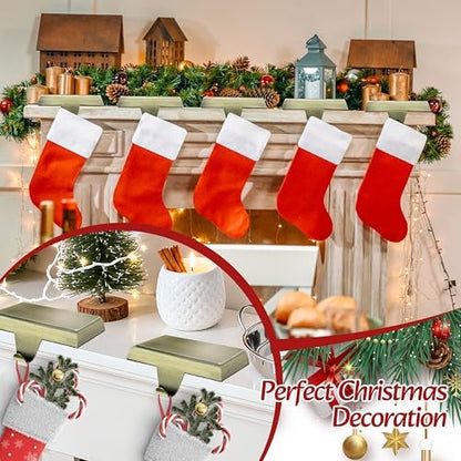 Palonu 4 Pcs Christmas Bronze Stocking Holders, Heavy Duty Mantle