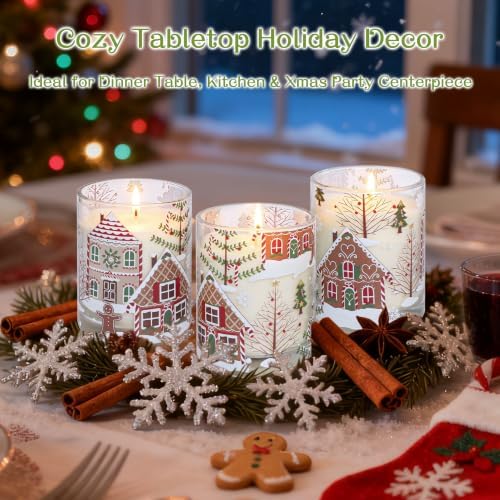 Jar Candles Scented Set of 3 Christmas Gingerbread Scented Candle