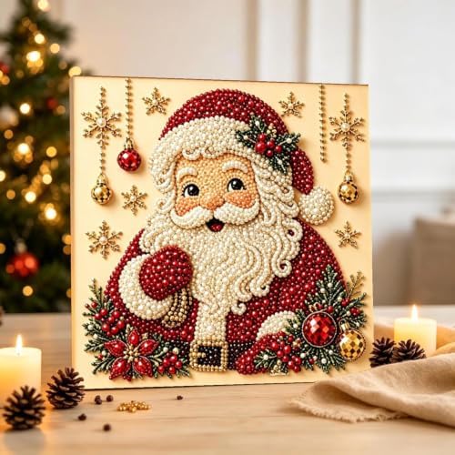 6 PACK Christmas Pearl Diamond Art Kits With Frame for Adults Diamond