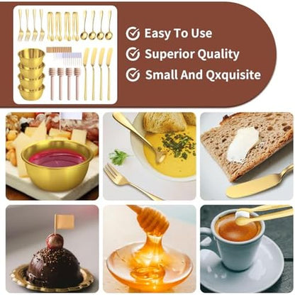 Gold Charcuterie Boards Accessories(26 PCS), Gift Box Packaging, With