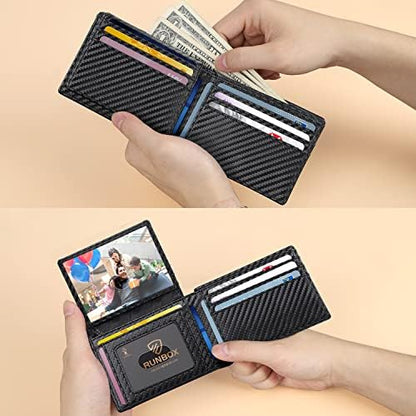 RUNBOX Wallet for Men -Slim Rfid Leather Mens Bifold Novelty Wallets 2