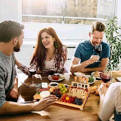 eleganlife Charcuterie Boards Set with Knives, Bamboo Cheese Board