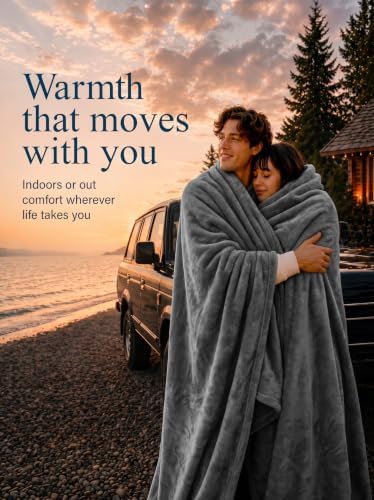 Utopia Bedding Ultra Soft Fleece Bed Blanket Throw Size Grey