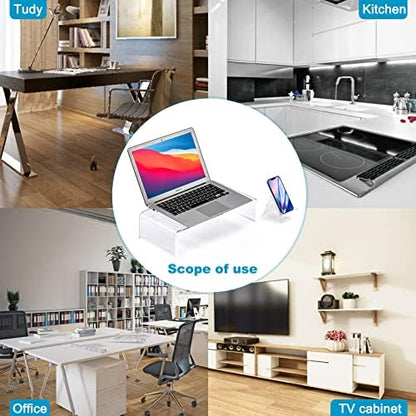 16"x8"x4" Acrylic Monitor Stand, Clear Laptop Riser with Bonus Phone