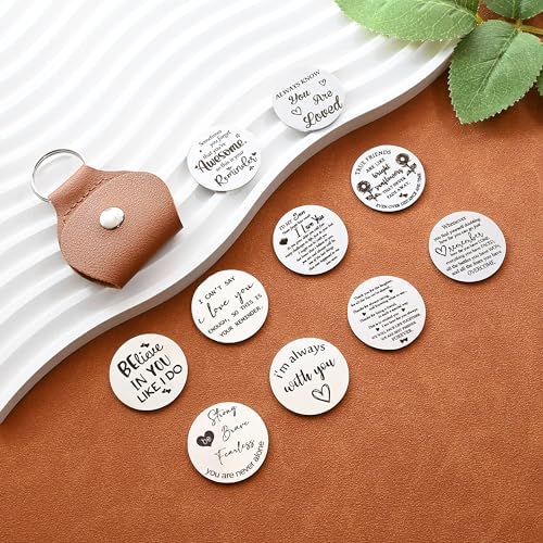 OUMILAN Pocket Hug Token Inspirational Keychain for Men Women