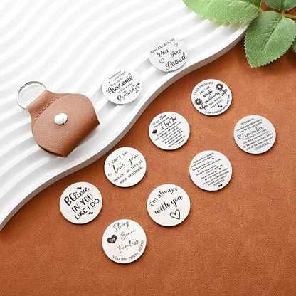 OUMILAN Pocket Hug Token Inspirational Keychain for Men Women