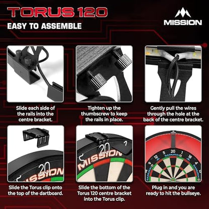 Mission Darts | Torus 120° | Bright White LED | Dart Board Lighting