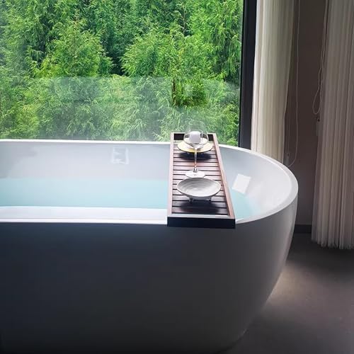 Wood Bathtub Tray Caddy,Walnut Bath for Tub,Large Table Tray,Bath